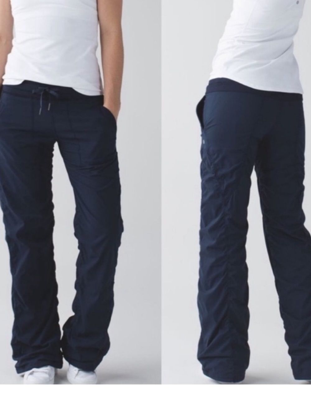 Lululemon Dance Studio Mid Rise Pants Lined Navy Blue Womens 10